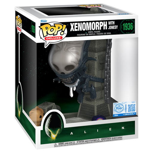 Figura Funko POP Deluxe Alien Xenomorph suspendida sobre base industrial - 2
