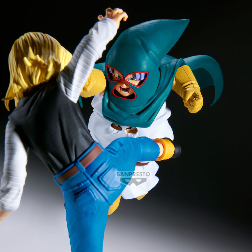 Figura Mighty Mask de Dragon Ball Z con traje blanco y máscara azul verdosa - 6
