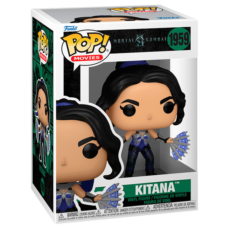 Figura Funko POP de Kitana de Mortal Kombat con abanicos azules - 2