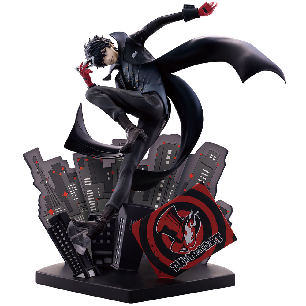 Figura Ichibansho de Joker de Persona 5 con máscara y base urbana