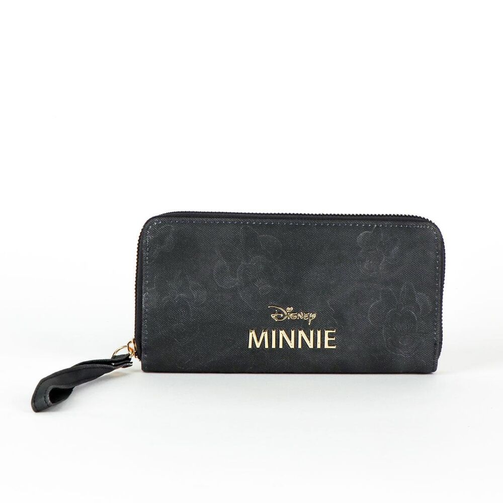 Cartera negra Minnie Disney con cremallera y asa lateral - 3