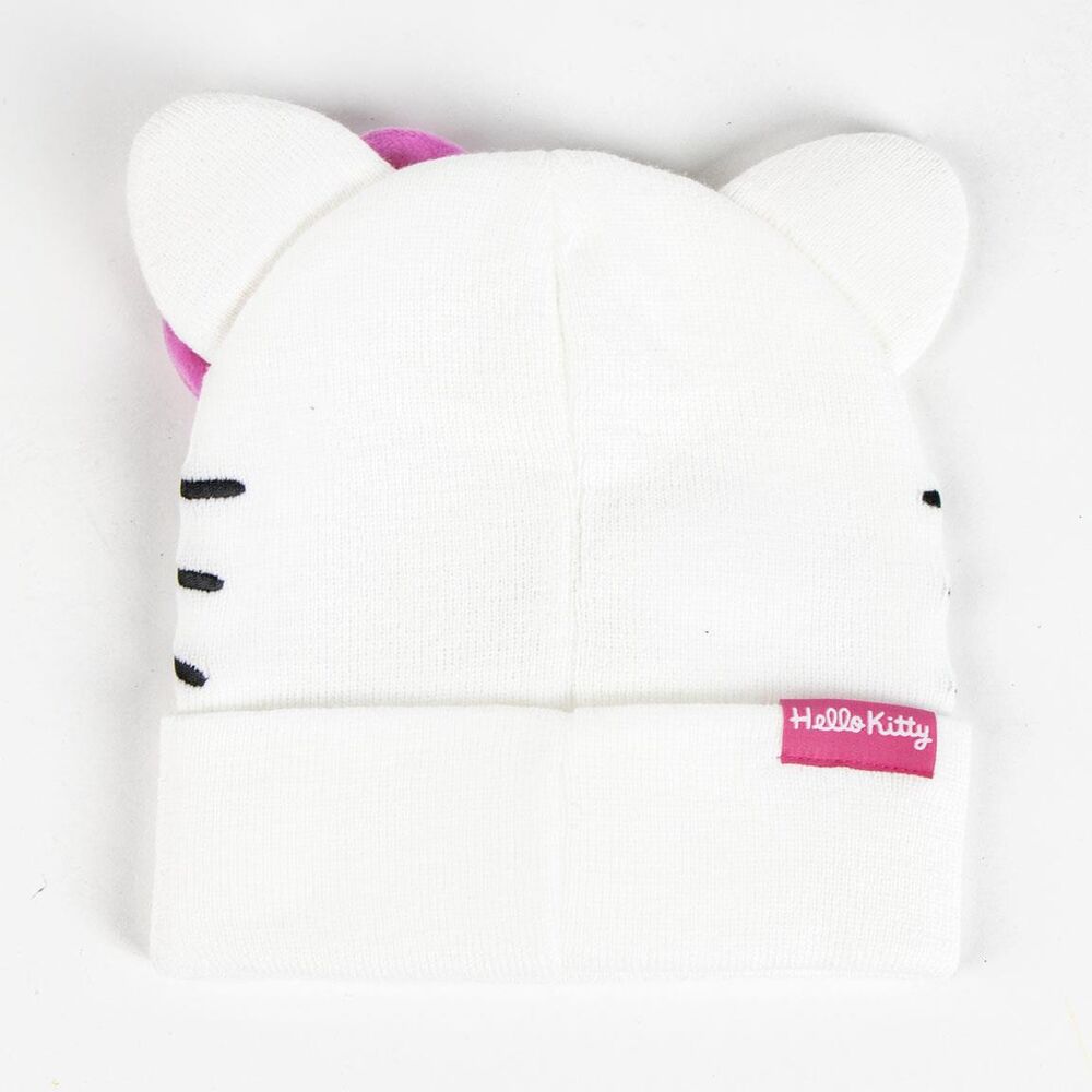 Gorro blanco de Hello Kitty con orejas y lazo rosa - 2