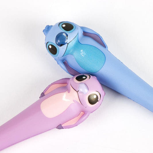 Blíster con dos bolígrafos squishy Disney Stitch, uno azul y otro rosa - 2