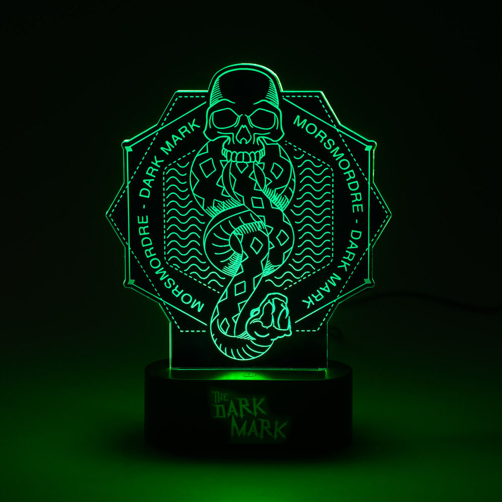 Lámpara LED Harry Potter con calavera iluminada en verde - 10