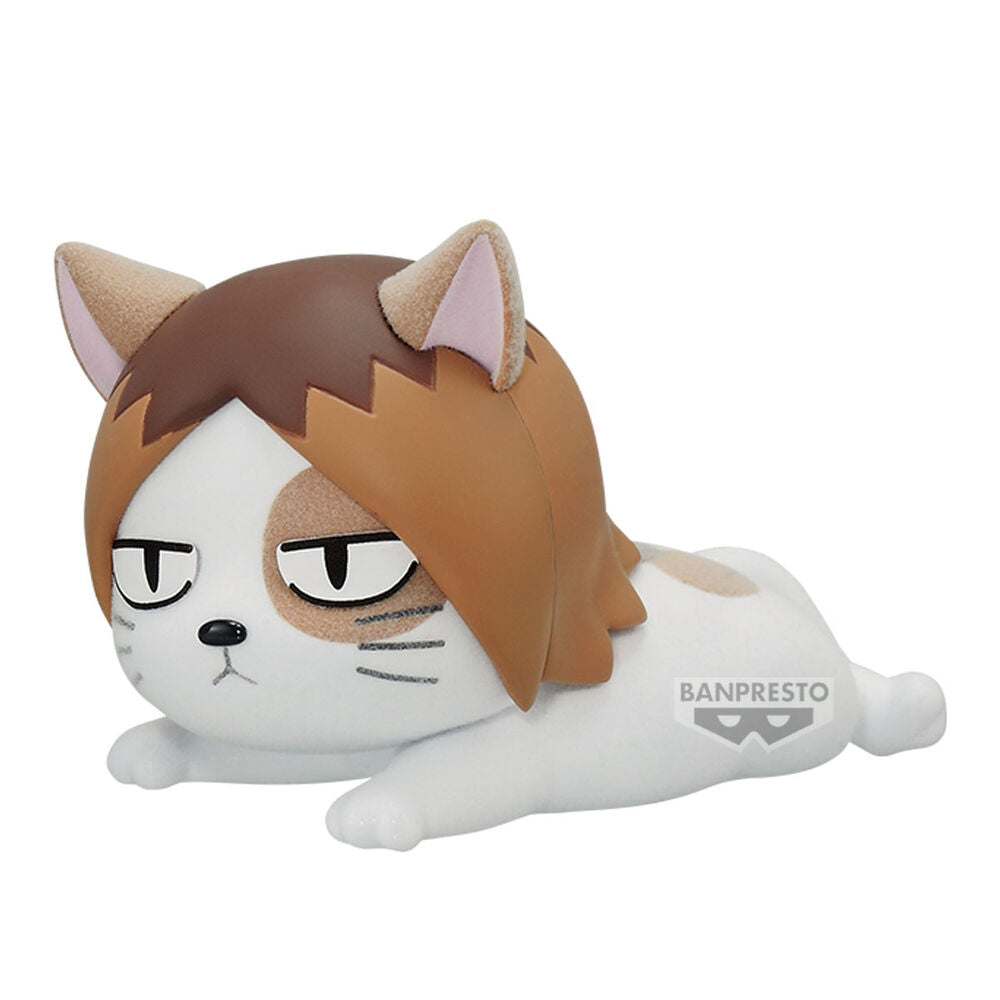 Figura Kenmaneko Fluffy Puffy de Haikyu!! con diseño de gato tumbado