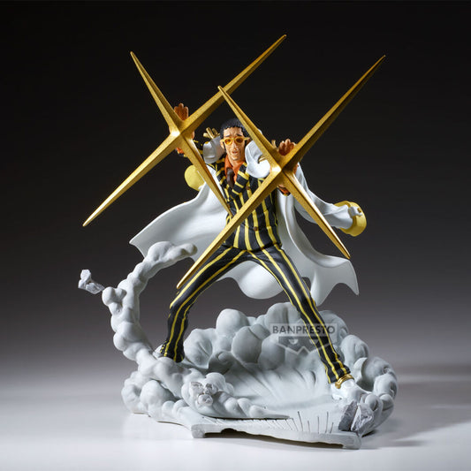 Figura de Borsalino de One Piece con efectos dorados y base de nubes - 2
