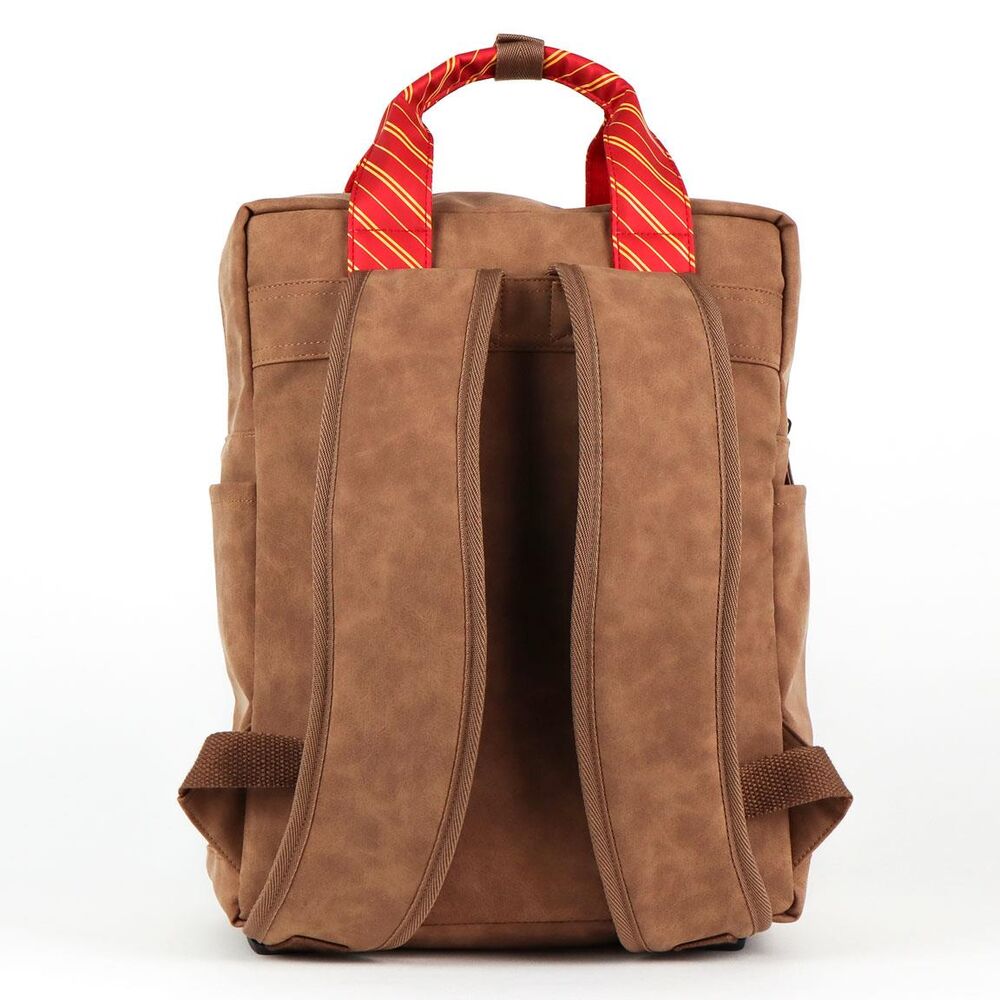 Mochila marrón de Gryffindor Harry Potter con detalles rojos y dorados - 3