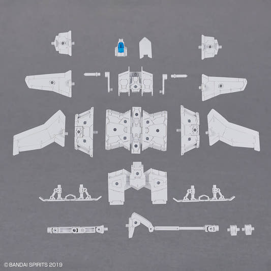 Vehículo tipo jet 30MM Exa-Vehicle Wing Mobile blanco con cabina azul - 3