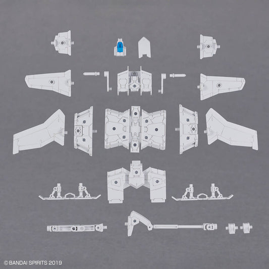 Vehículo tipo jet 30MM Exa-Vehicle Wing Mobile blanco con cabina azul - 3