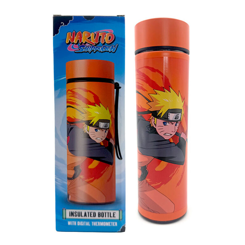 Botella termo Naruto Shippuden naranja de 450 ml con termómetro digital