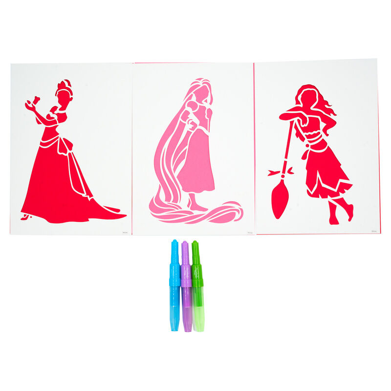 Set de aerógrafo Disney Princess con rotuladores spray y plantillas - 2