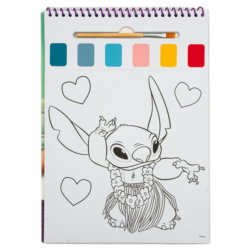 Libro de acuarelas Stitch Disney con pincel - 2
