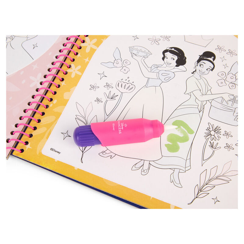 Libro mágico de agua Disney Princesas con rotulador y 12 láminas - 3