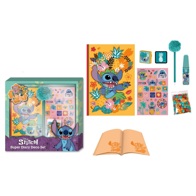 Set de diario Stitch Disney con pegatinas y accesorios de papelería