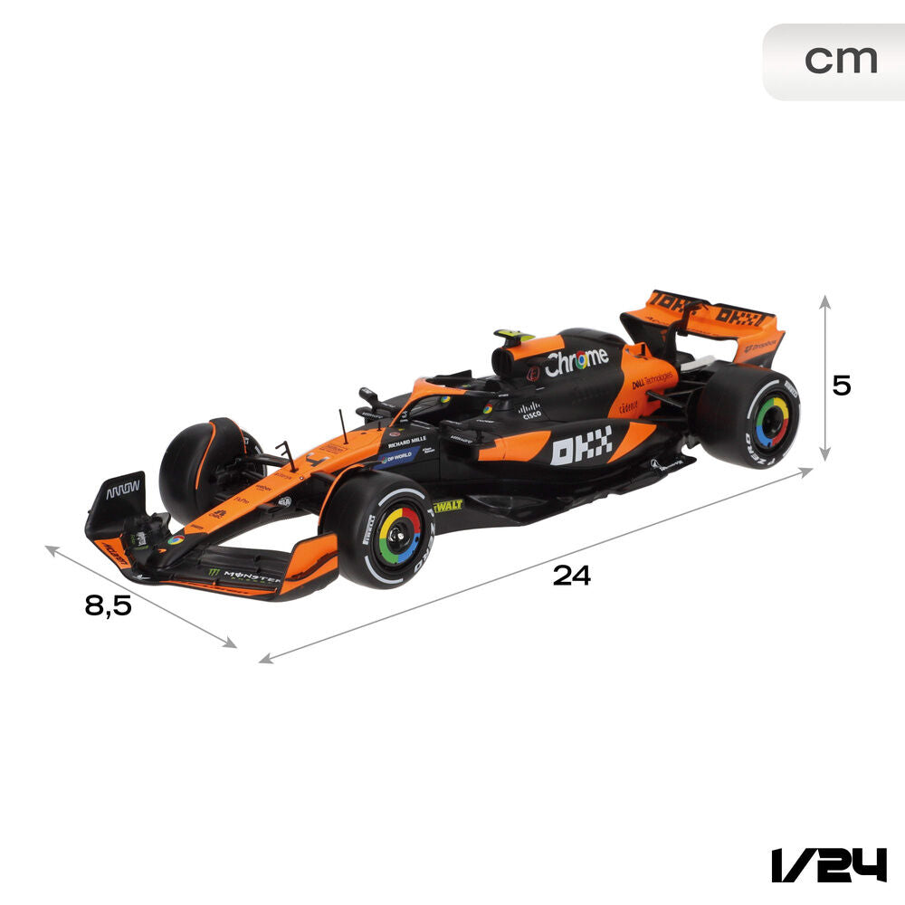Coche McLaren MCL38 F1 BURAGO a escala 1:24 con figura de piloto - 4