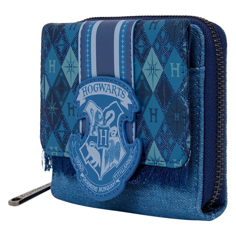 Cartera azul Fawkes Phoenix Harry Potter Loungefly con escudo de Hogwarts - 4