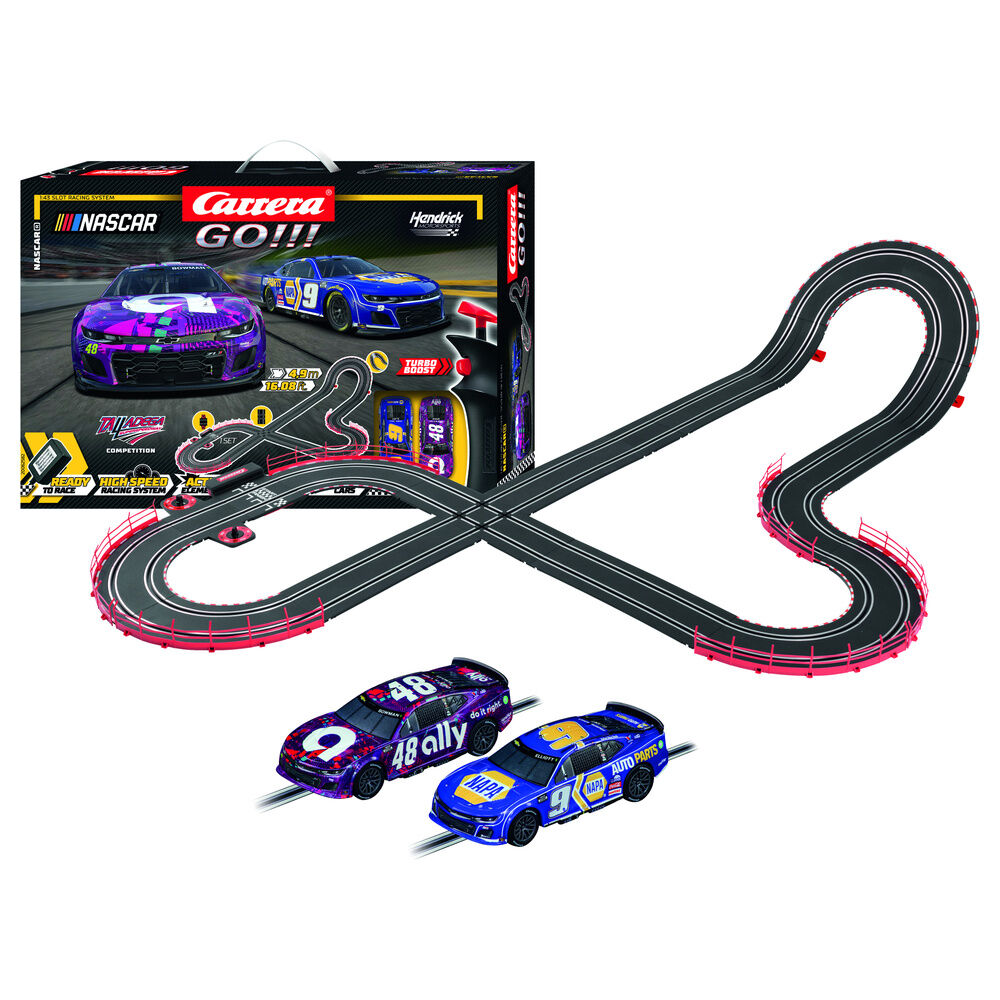 Circuito Carrera GO!!! NASCAR con dos coches a escala 1:43 - 2