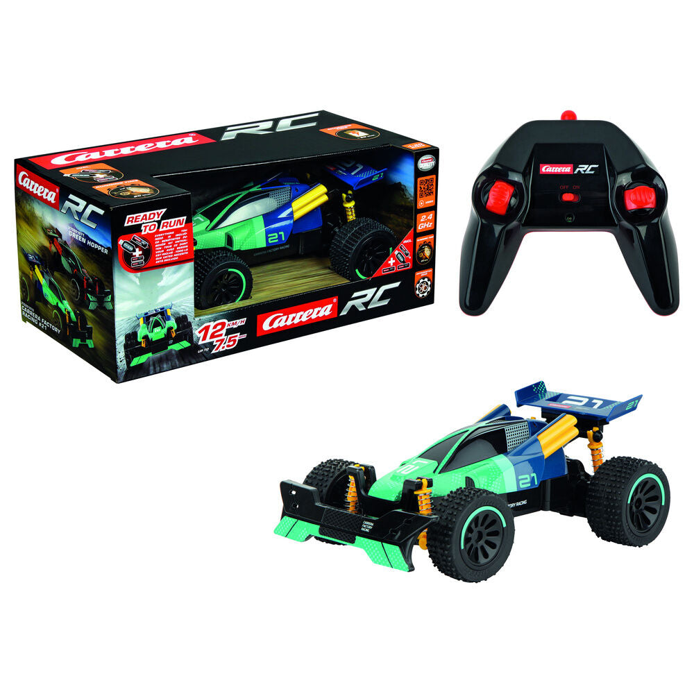 Coche radio control CARRERA Factory Racing verde y azul - 5
