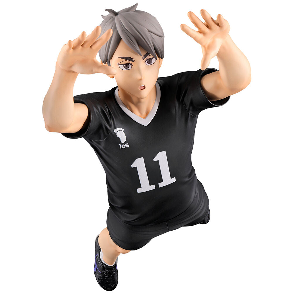 Figura de Osamu Miya de Haikyu!! con uniforme negro y brazos alzados - 4