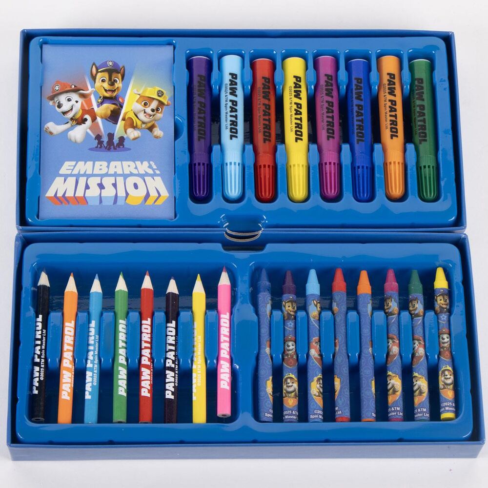 Maletín de papelería coloreable Paw Patrol CERDÁ con pinturas, rotuladores y lápices de colores - 4