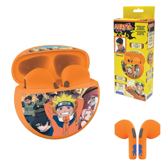 Auriculares inalámbricos naranjas Naruto Shippuden con estuche de recarga - 2