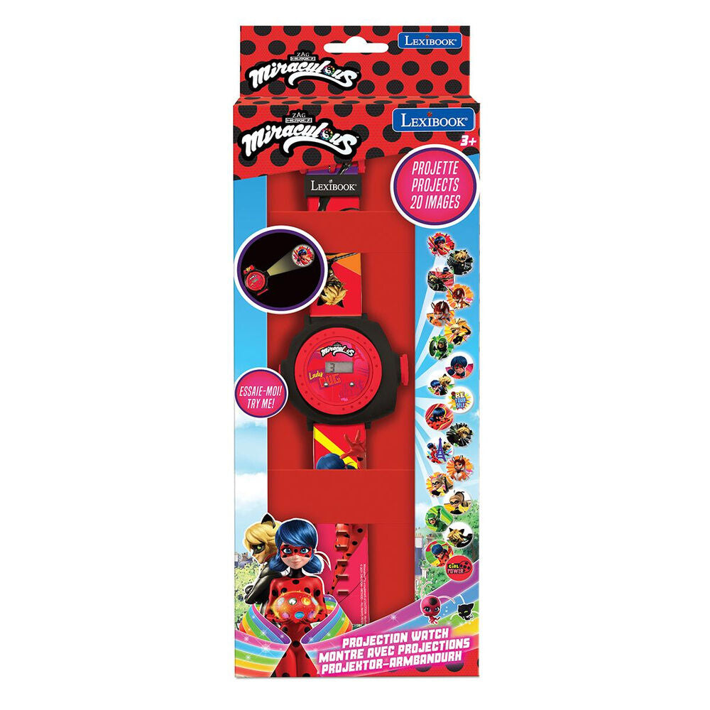 Reloj digital proyector Lexibook de Ladybug rojo y negro - 3