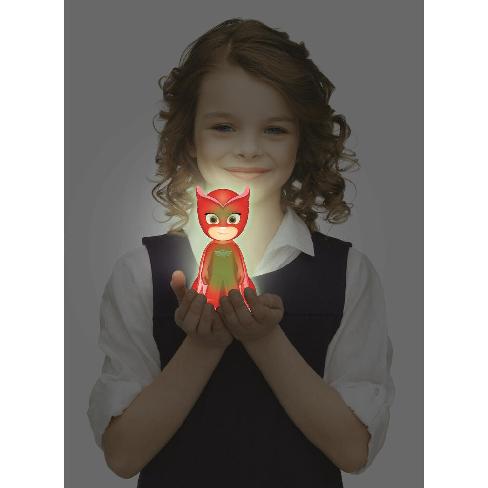 Luz nocturna 3D de Buhita PJ Masks en rojo y rosa - 3