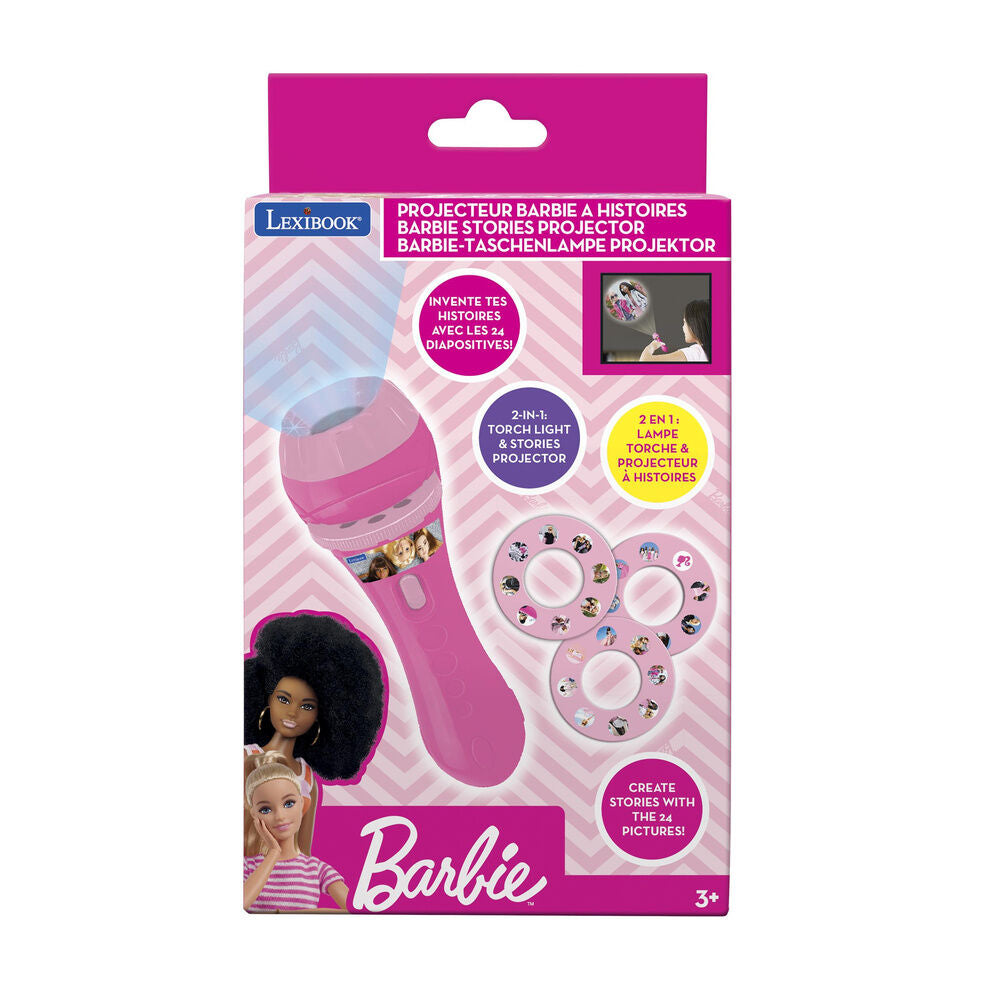 Linterna proyector Barbie rosa con tres discos de imágenes - 4