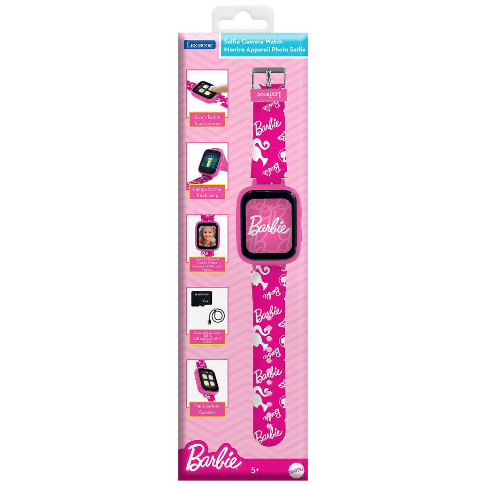 Reloj digital Barbie rosa con cámara y correa estampada - 5