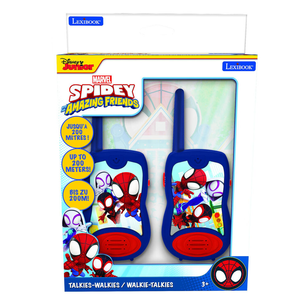 Walkie-talkies Spidey Marvel azules y rojos con ilustraciones de personajes - 4