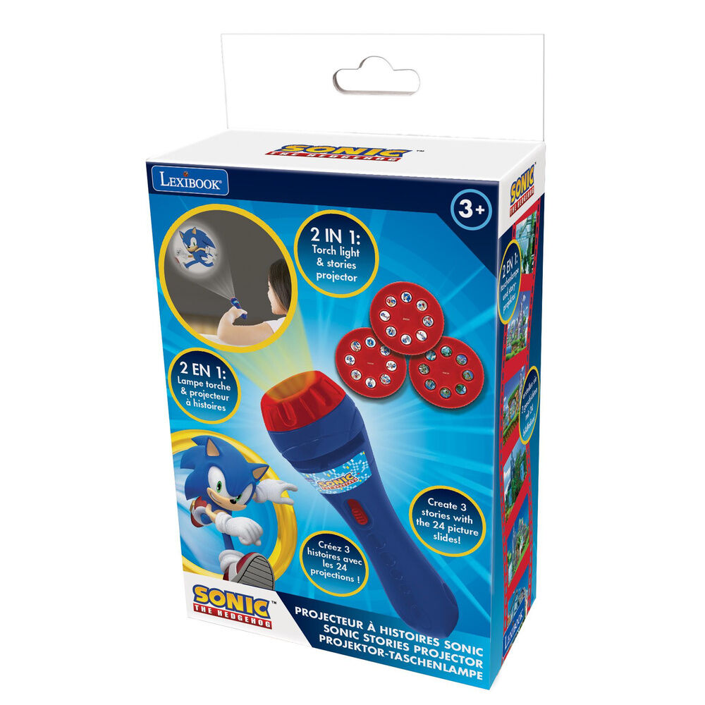 Linterna proyector azul de Sonic con tres discos de imágenes - 4