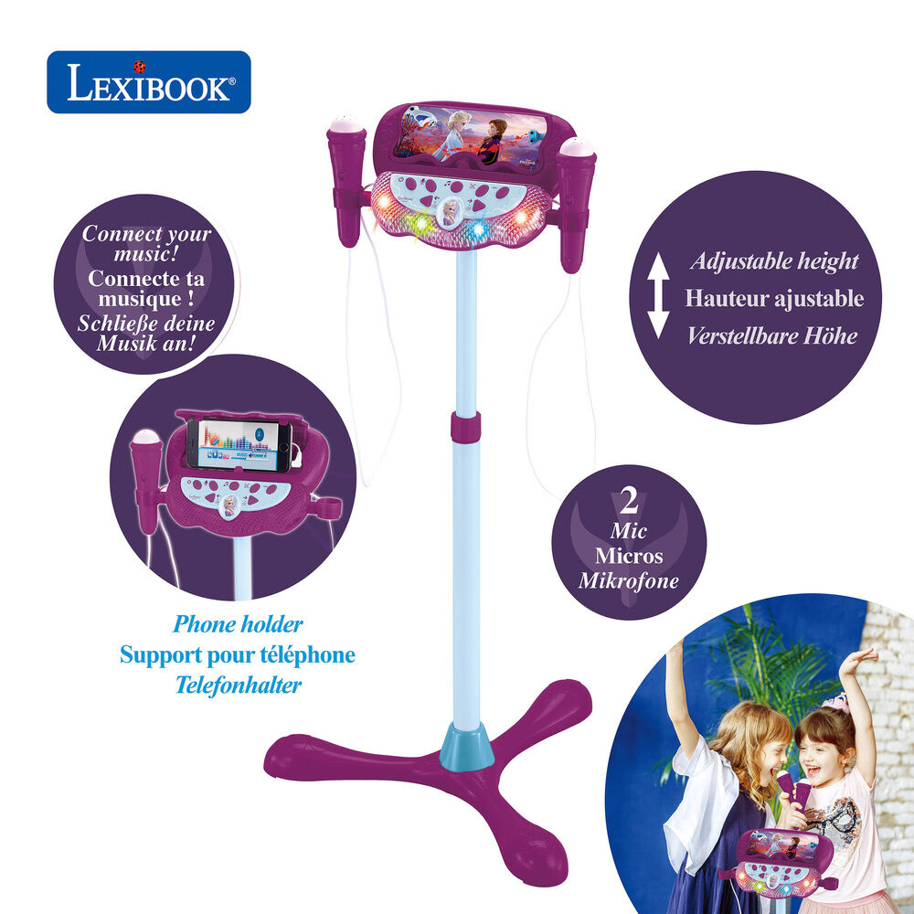 Micrófono karaoke Frozen Disney con dos micrófonos y soporte ajustable - 5
