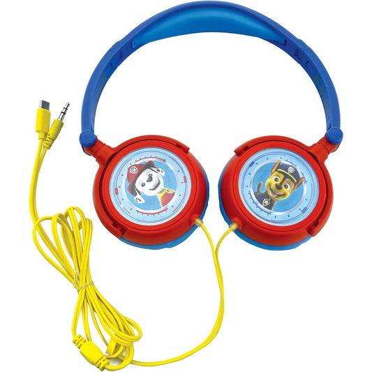Auriculares Paw Patrol azules y rojos con imagen de Chase - 2