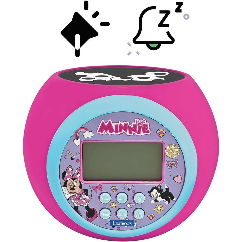 Reloj despertador proyector Minnie Disney rosa con pantalla LCD - 5