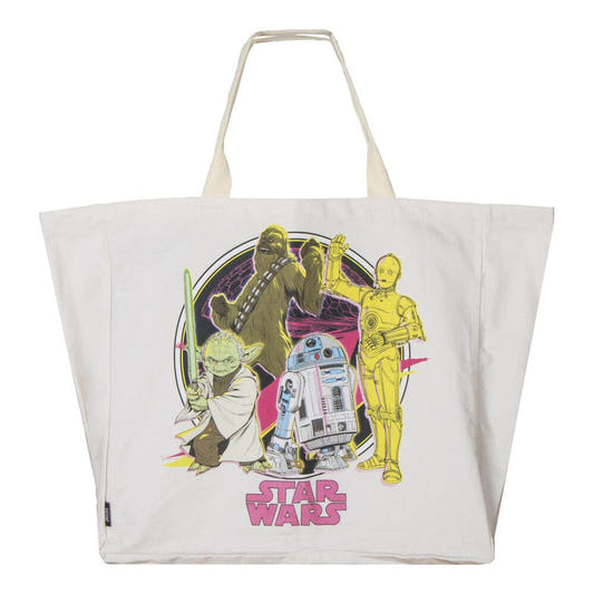 Bolsa tote Star Wars con Yoda, Chewbacca, C-3PO y R2-D2 - 2