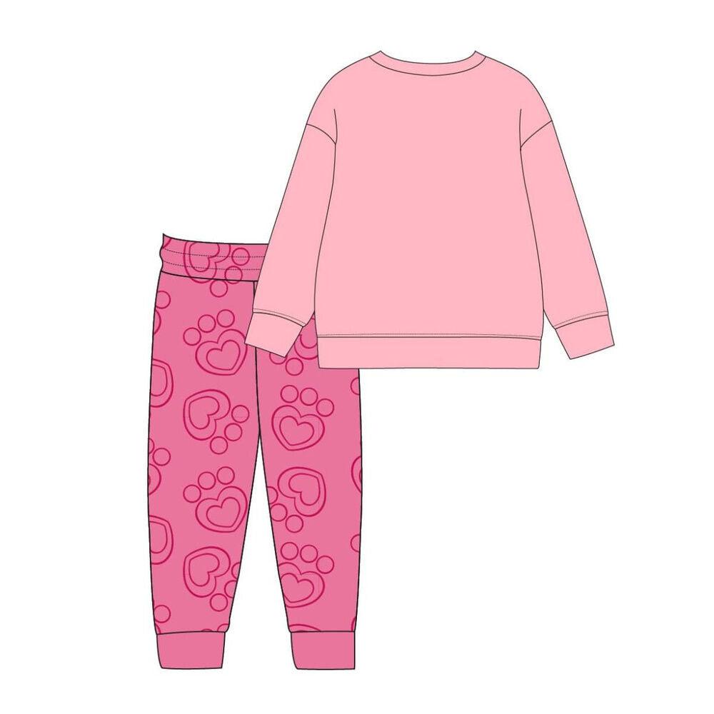 Chándal infantil rosa de La Casa de Muñecas de Gabby con sudadera estampada y pantalón de corazones - 2