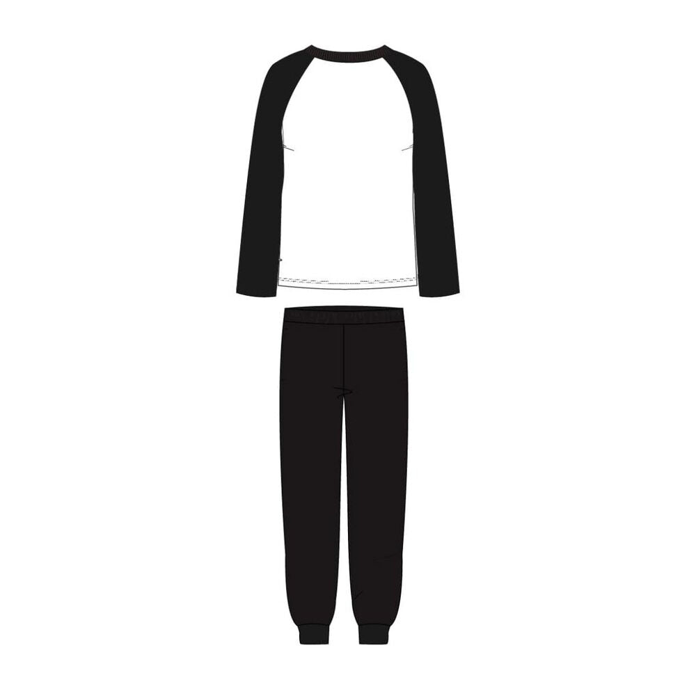 Pijama Stranger Things Hellfire Club de manga larga en blanco y negro - 2