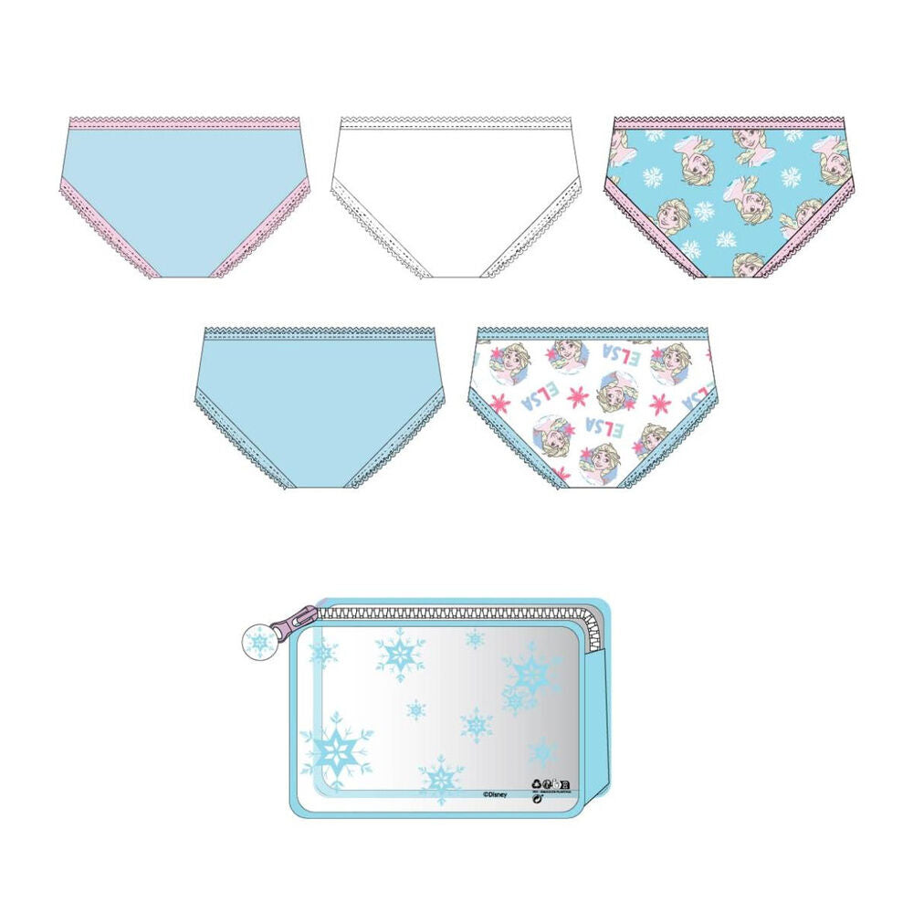 Set de cinco braguitas Frozen Disney con diseños de Elsa y Anna - 2