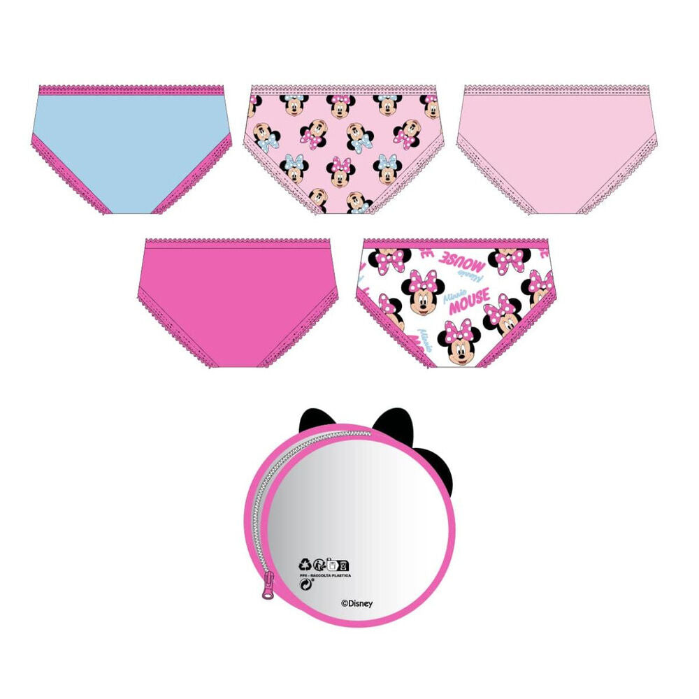 Set de cinco braguitas de algodón con diseños de Minnie Disney - 2