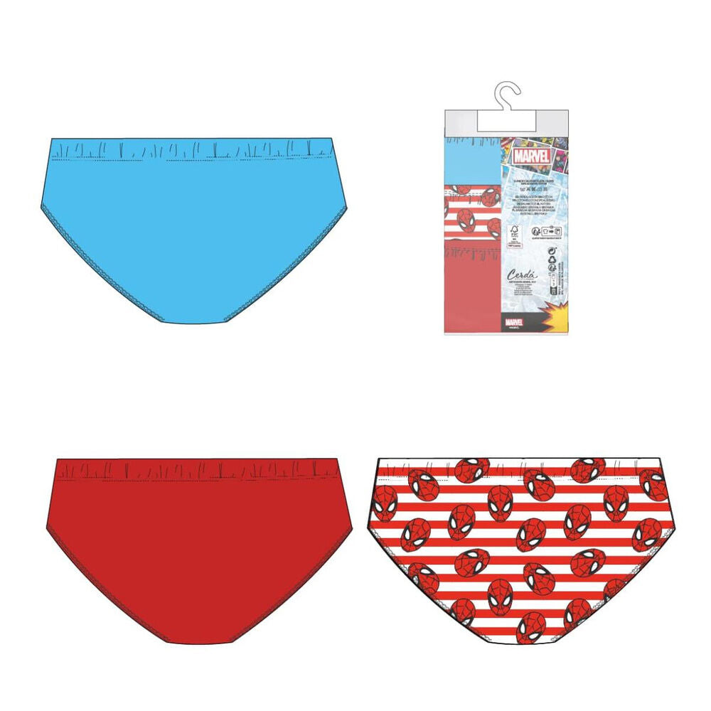 Set de tres calzoncillos infantiles Marvel de algodón con diseños de superhéroes - 2