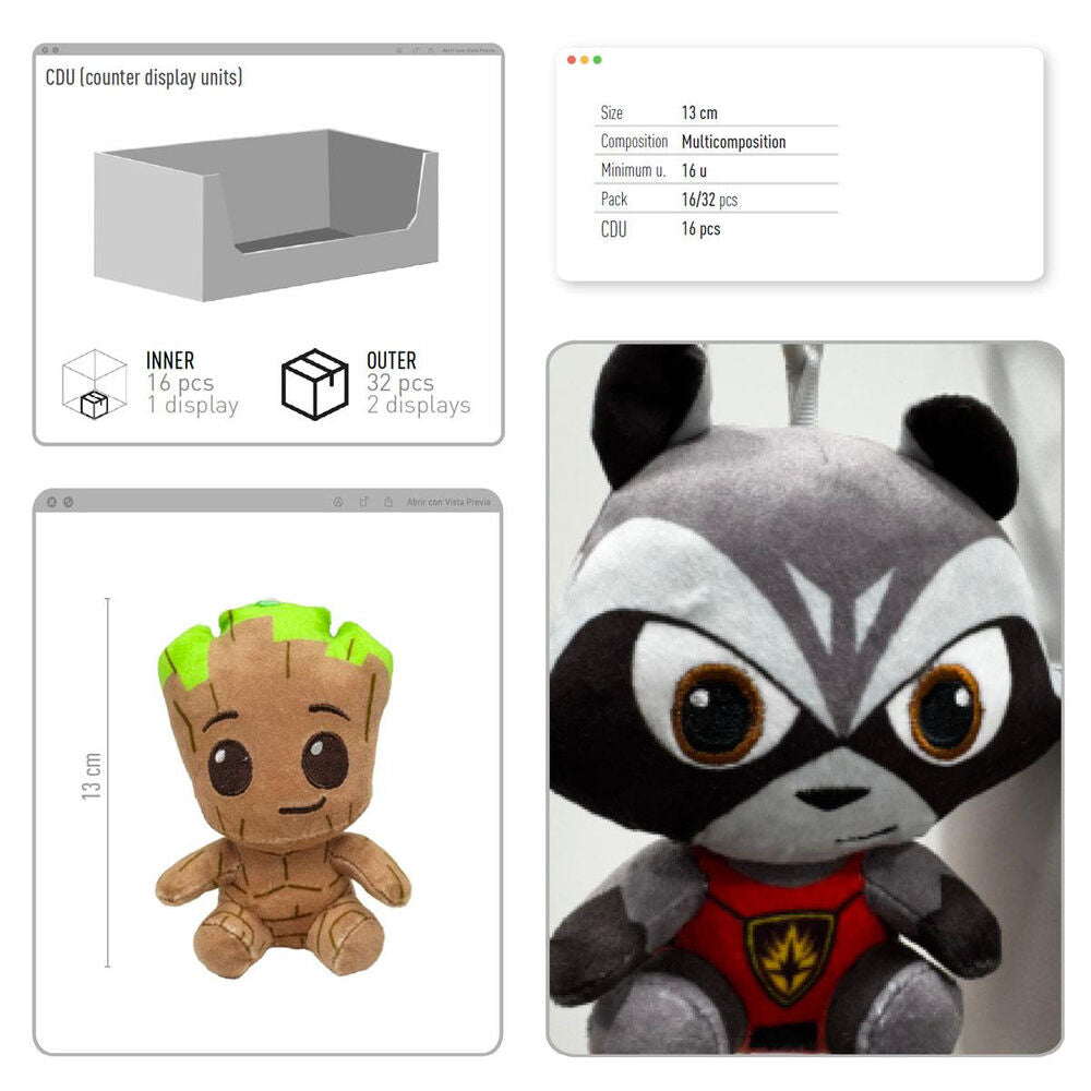 Llavero de peluche Marvel surtido con personajes de superhéroes - 3