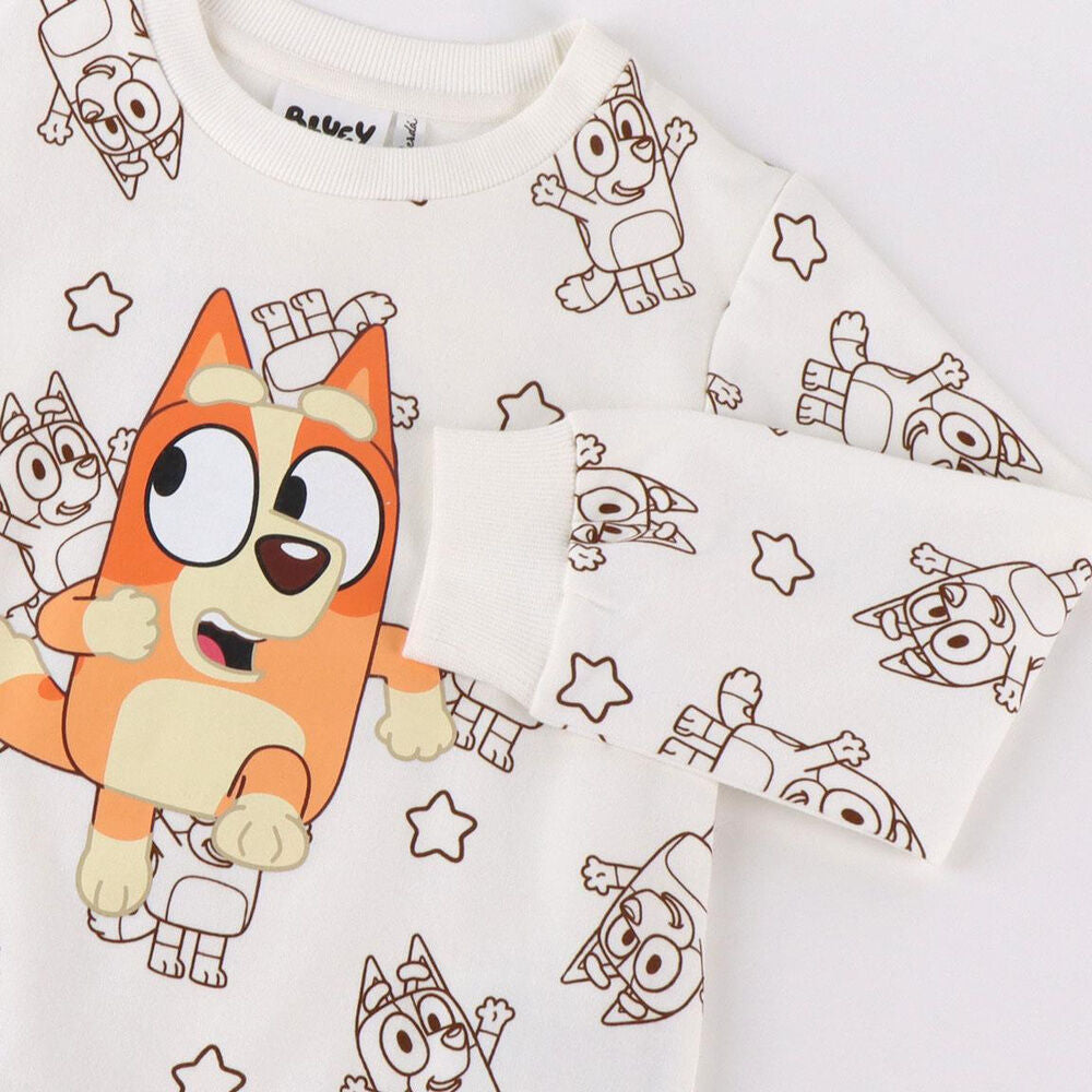 Sudadera infantil de algodón con estampado de Bluey y estrellas - 3