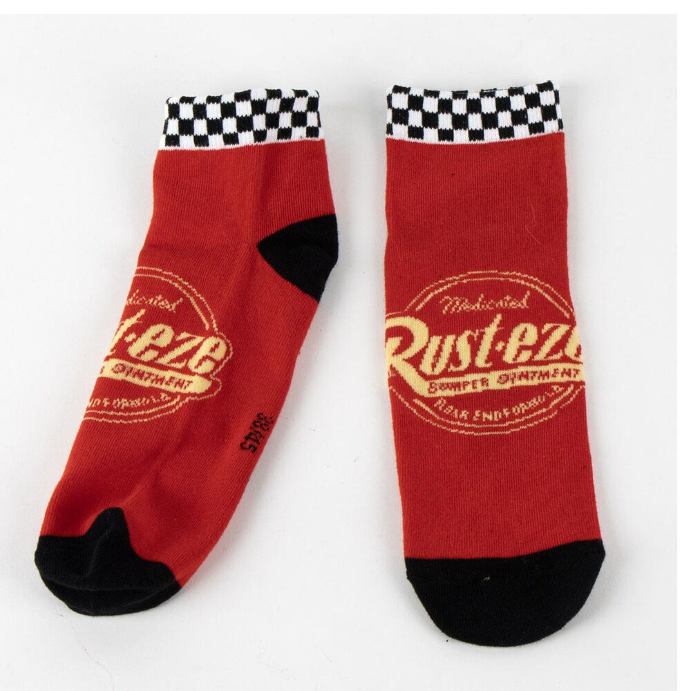 Set de dos pares de calcetines Disney Pixar Cars rojos y negros - 3