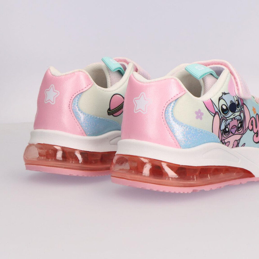 Deportiva infantil Stitch Disney con detalles rosas, cordones y suela translúcida - 5