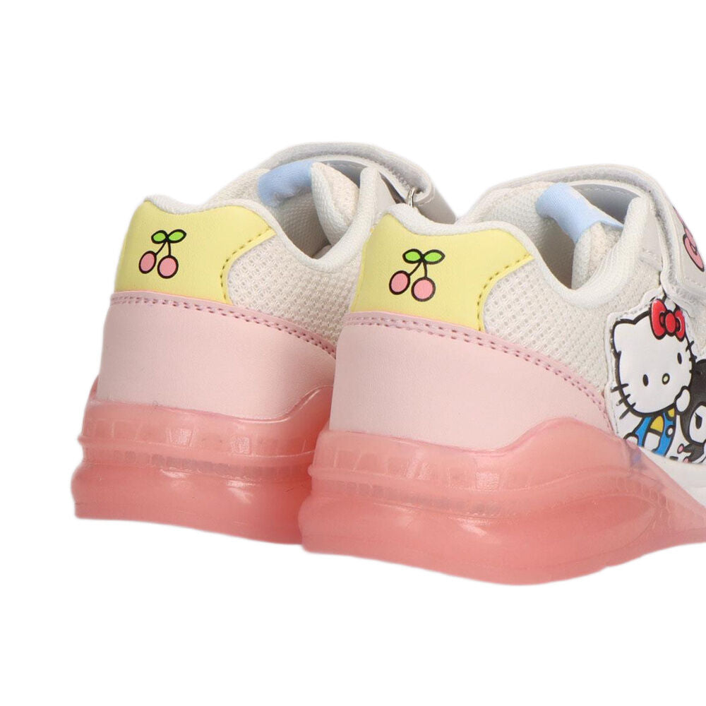 Deportiva infantil blanca y rosa con luces de Hello Kitty y Kuromi - 5