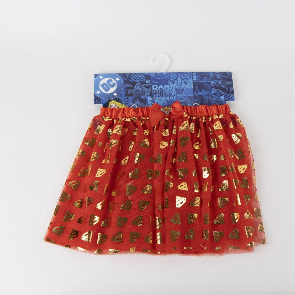 Set de diadema azul y tutú rojo de Superman con emblemas dorados - 5