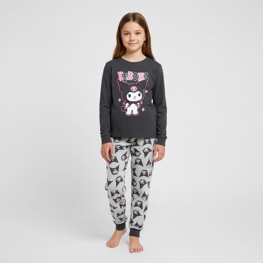 Pijama de manga larga Kuromi Hello Kitty de dos piezas - 5