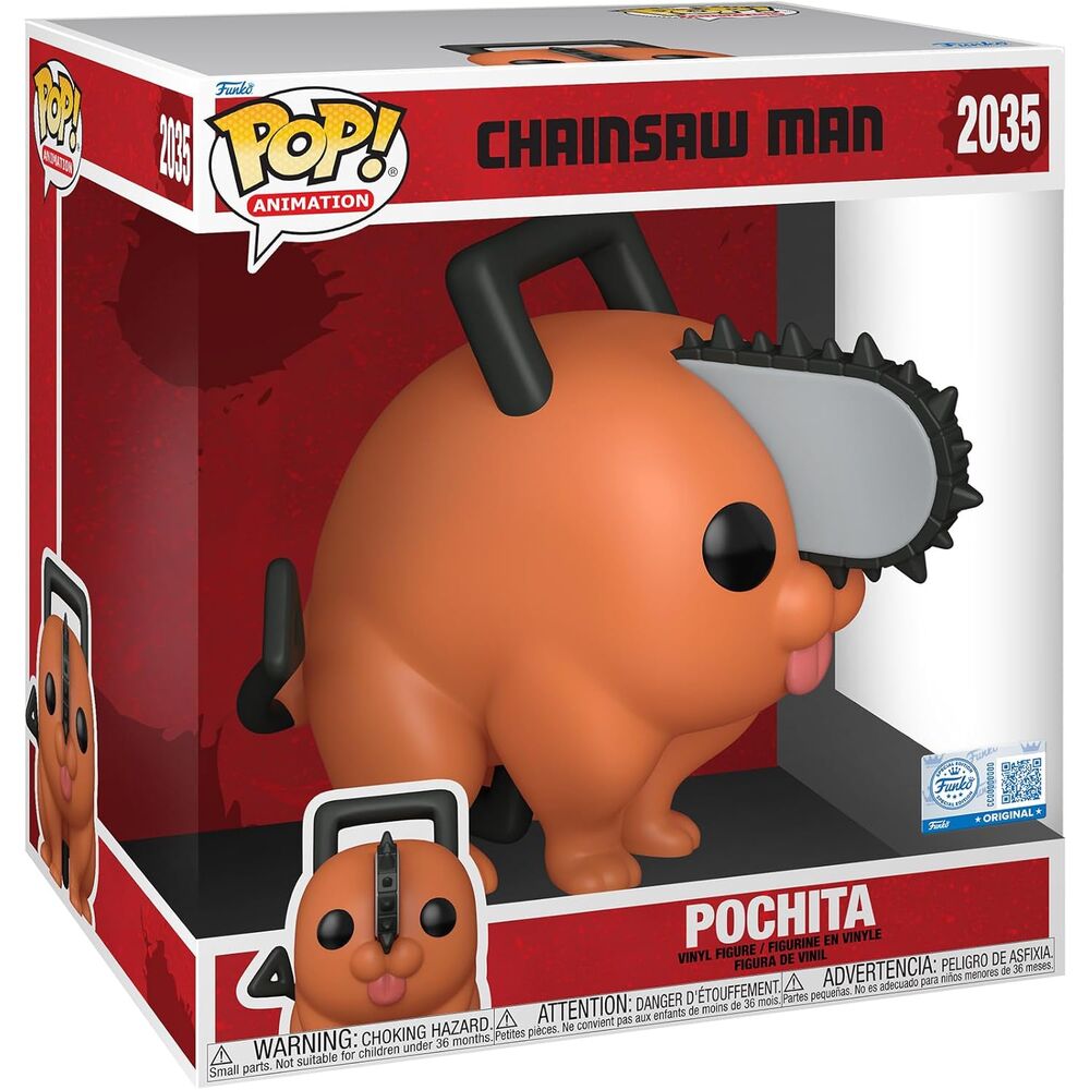 Figura FUNKO POP! Jumbo de Pochita de Chainsaw Man en color naranja - 2