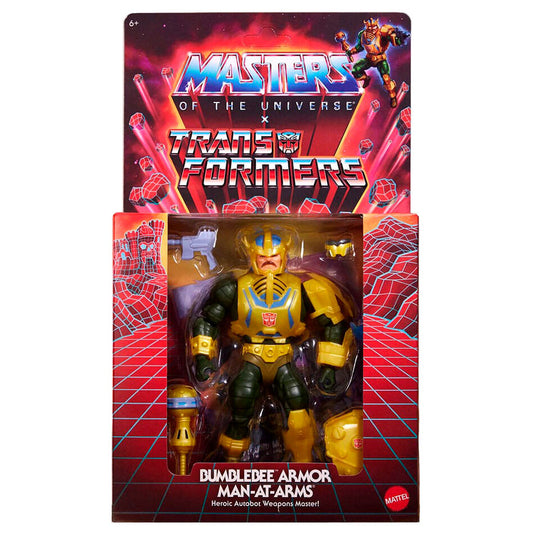 Figura articulada Man-At-Arms Bumblebee amarilla con accesorios - 4