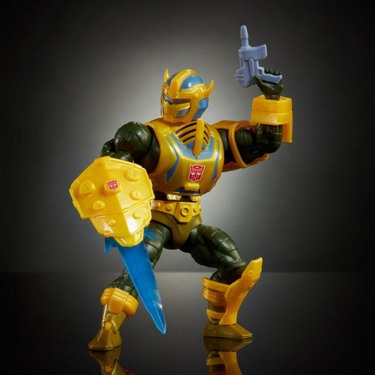 Figura articulada Man-At-Arms Bumblebee amarilla con accesorios - 5
